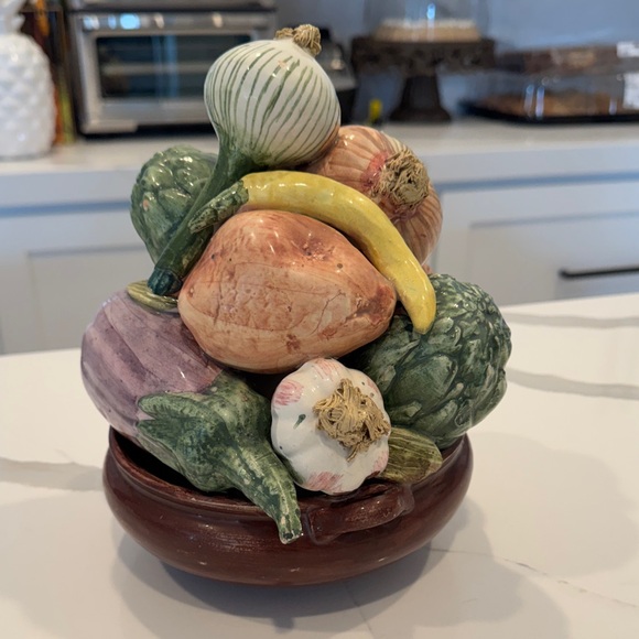 Vintage Ceramic Vegetable Topiary Centerpiece